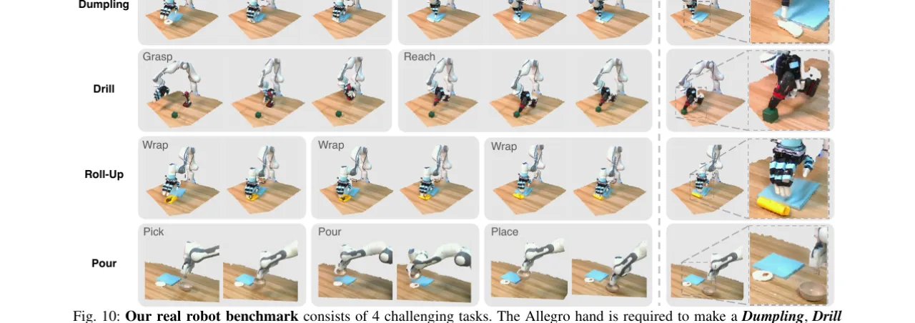 Real robot benchmark tasks