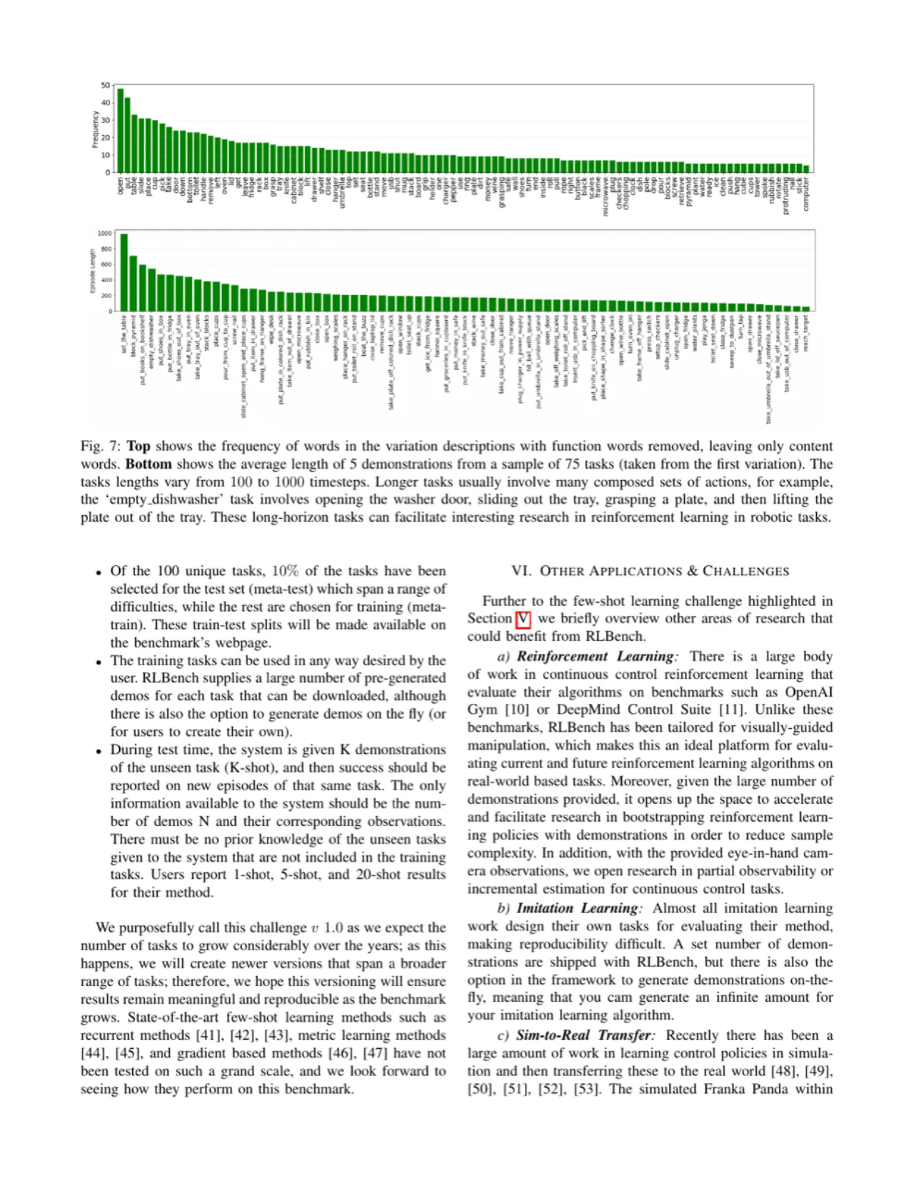 Task word frequency and language description stats